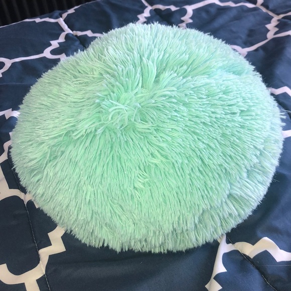mint green fluffy pillows